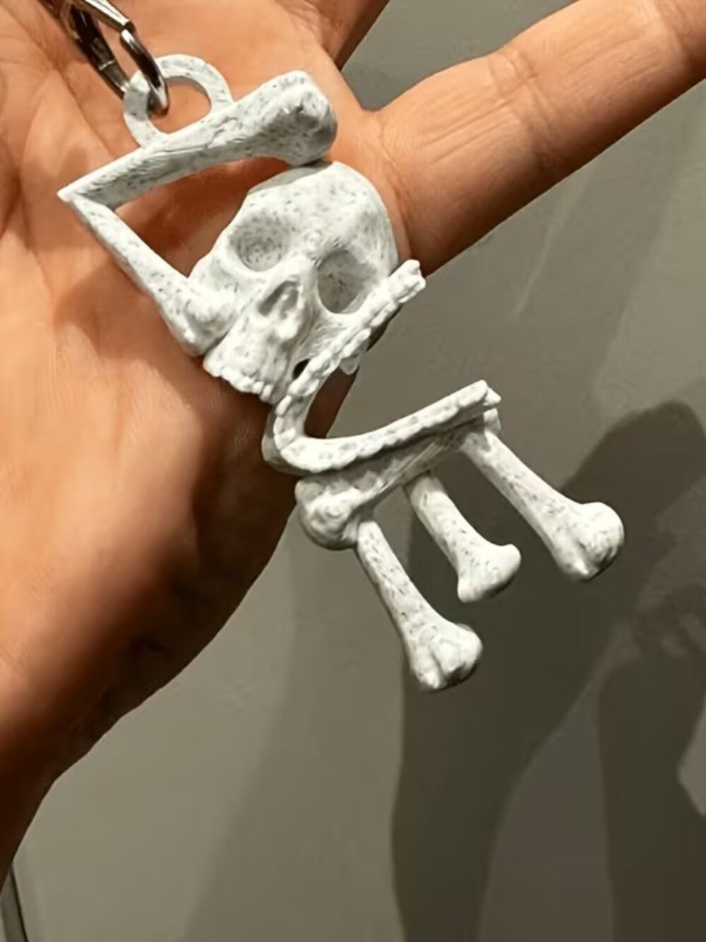 Gothic Halloween Spooky Letter Design Love Skull Bone Keychain